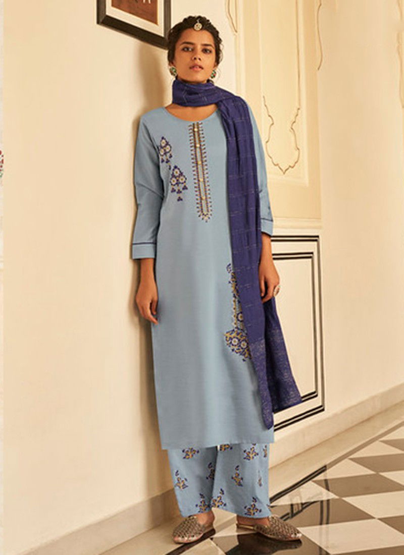 Sky Blue Colour Latest Fancy Designer Heavy Festive Wear pyor stepal viscose Stylish Salwar Suit Collection 126